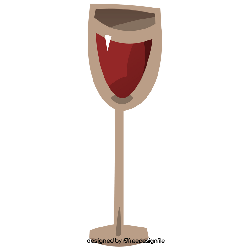 Glass of red wine clipart