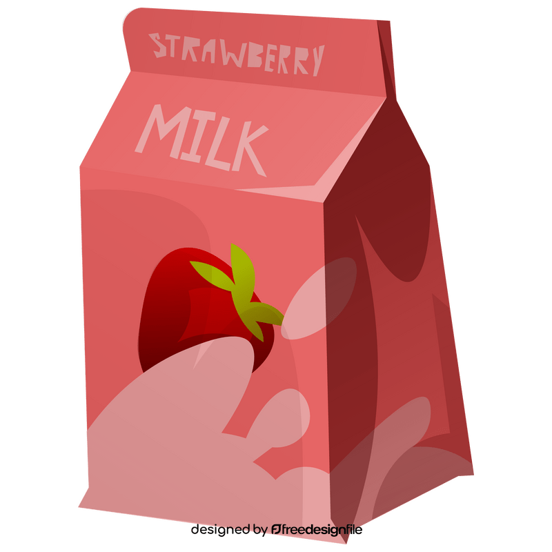Strawberry milk clipart