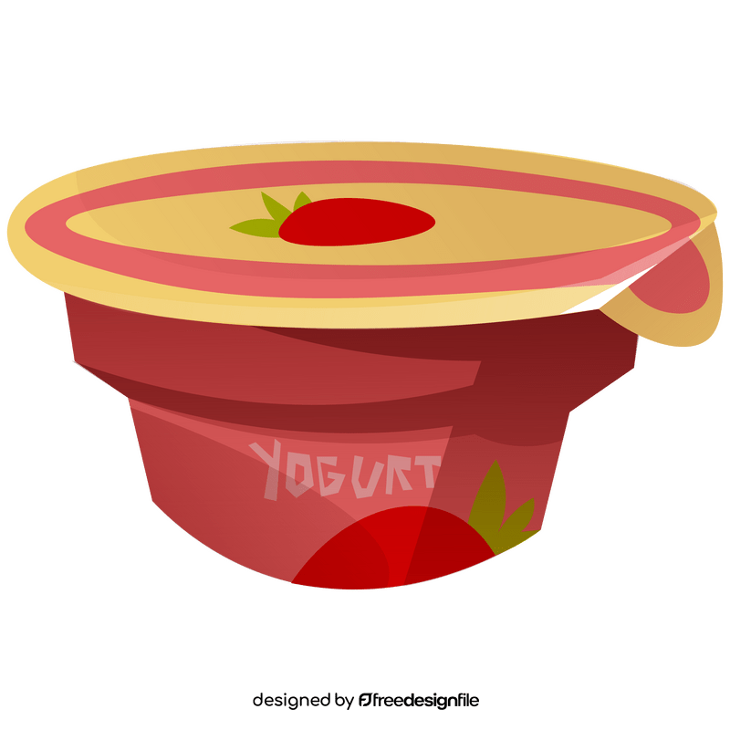 Strawberry yogurt clipart