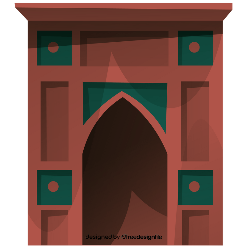 Uzbekistan arc architecture, building clipart