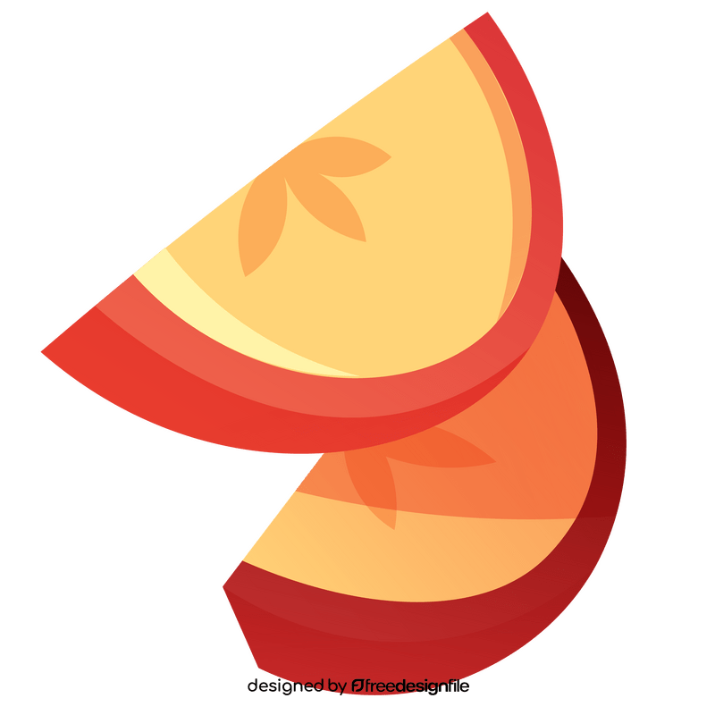 Red apple cut into pieces clipart free download