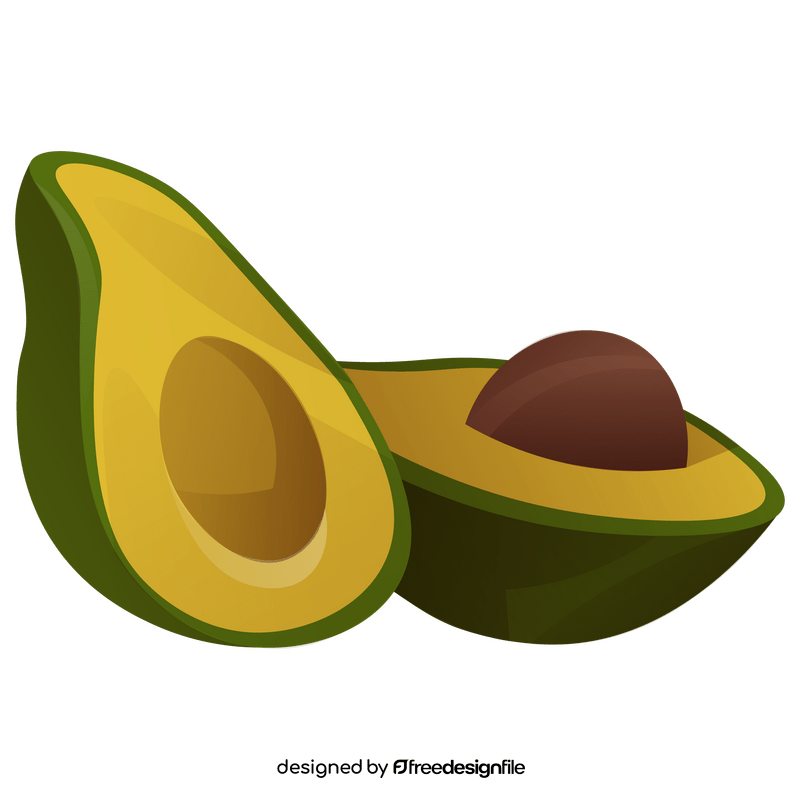 Avocado halves clipart