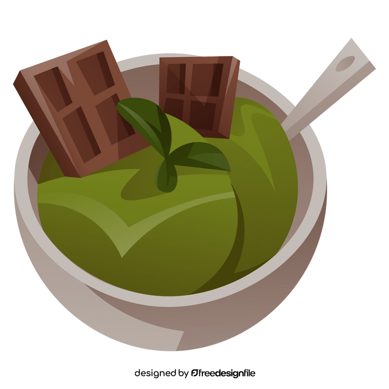 Avocado ice cream clipart