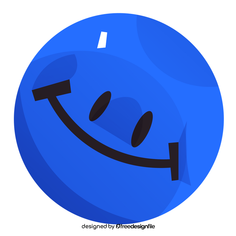 Blue smiley face, emoji free clipart