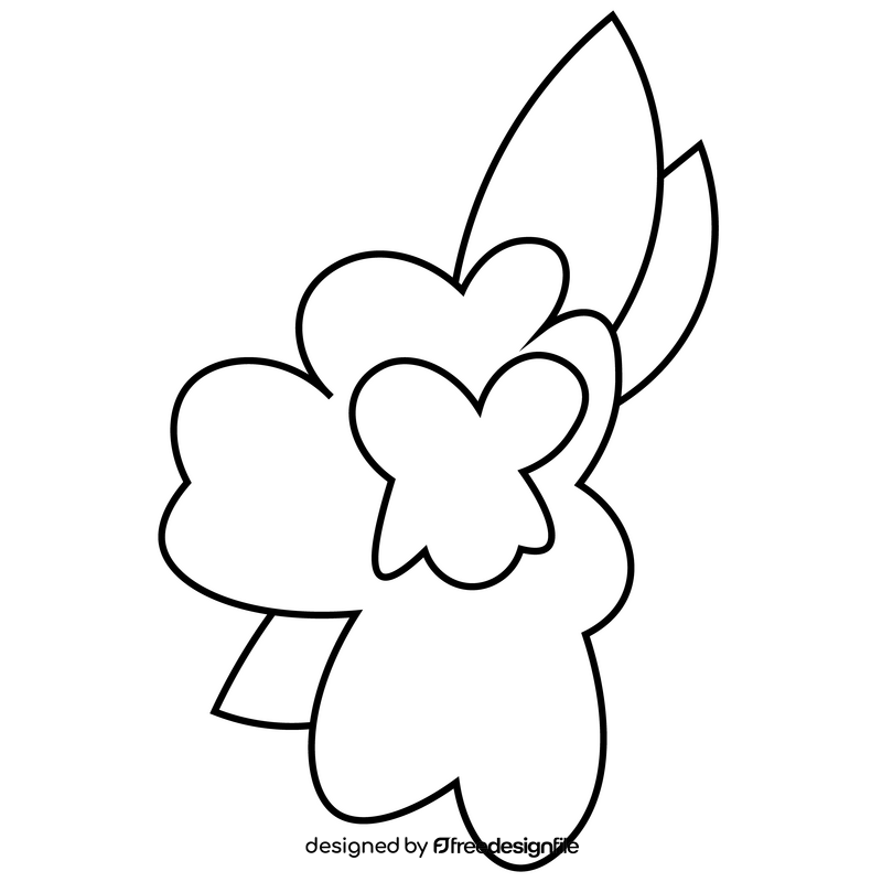 Spring April flower cartoon black and white clipart