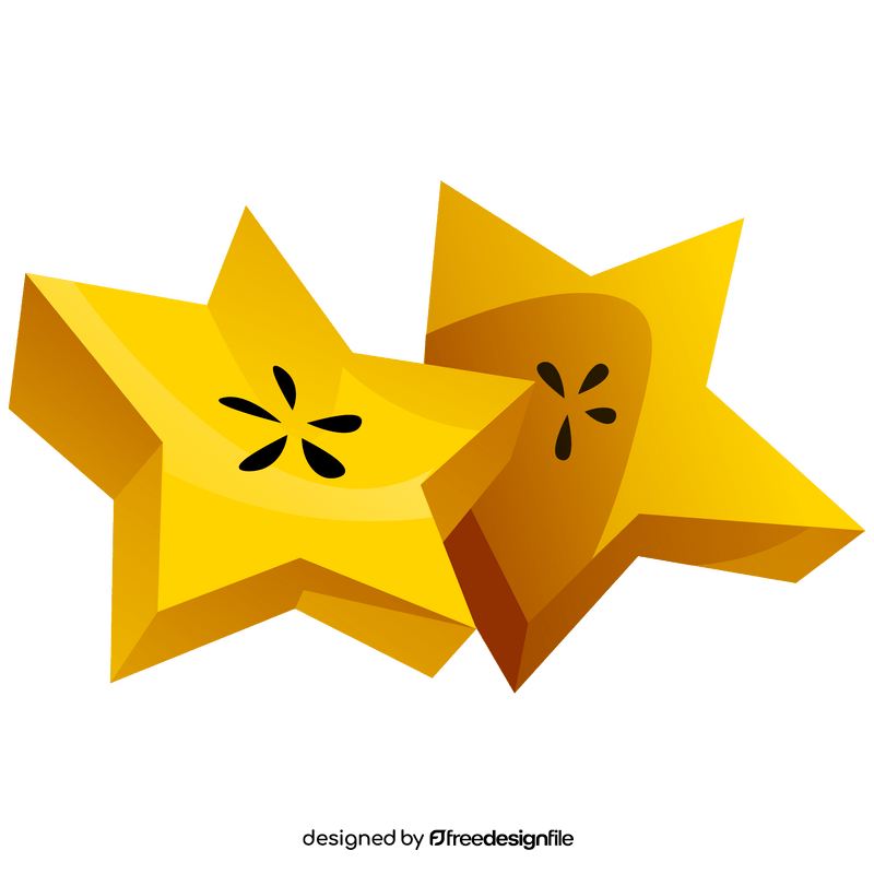 Carambola slices clipart