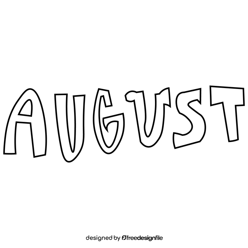 August black and white clipart