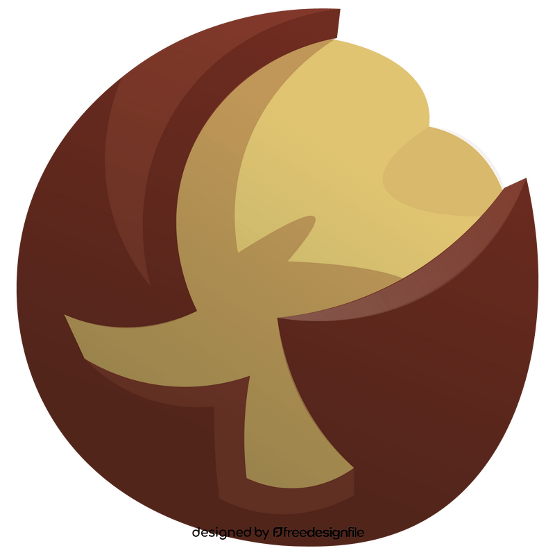 Chestnut half peeled clipart