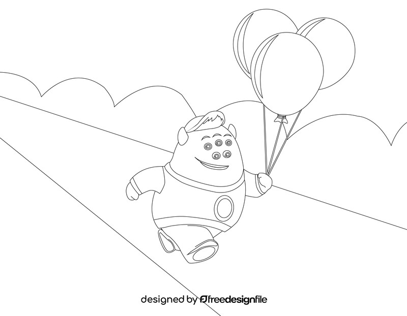Squishy cartoon character black and white vector