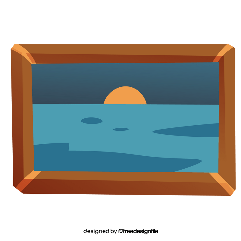 Sea picture in frame clipart