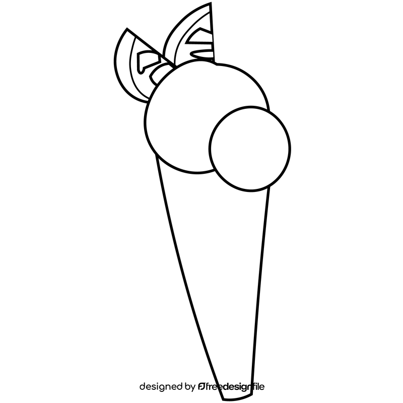 Free ice cream cone black and white clipart