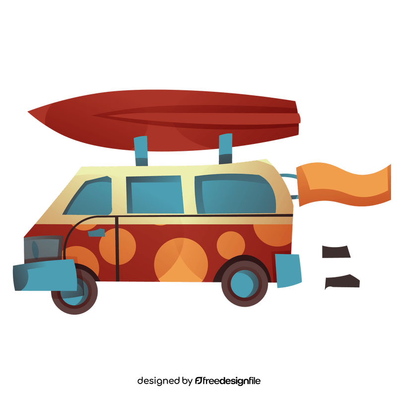 Travel car, trip by minibus clipart