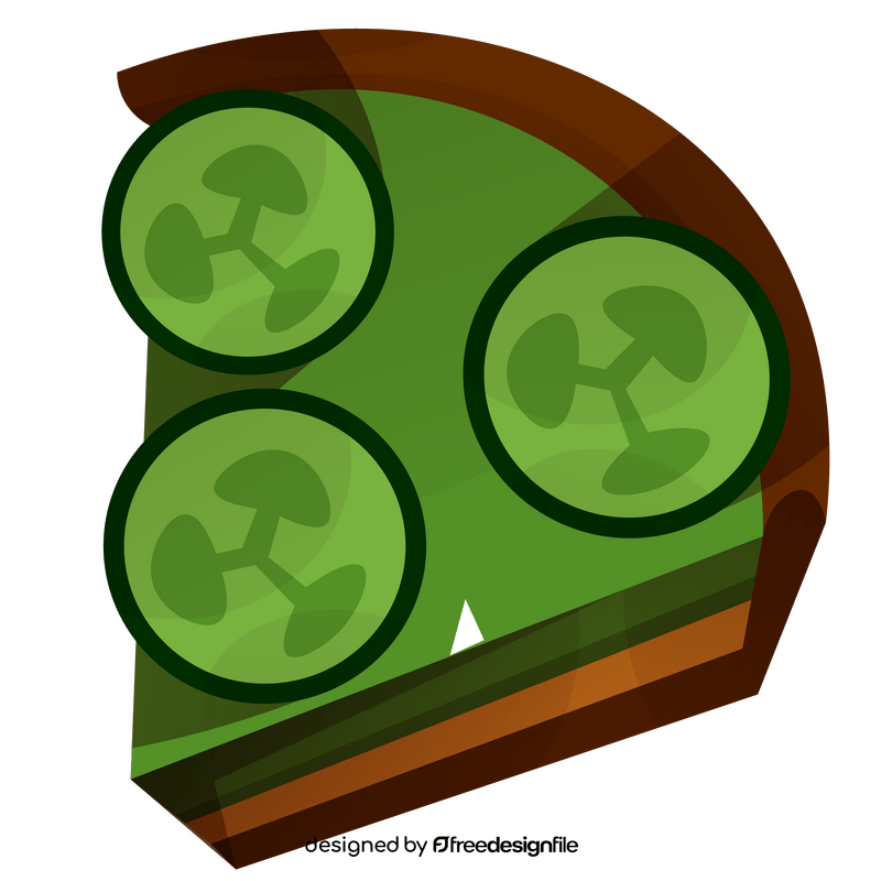 Cartoon feijoa cake slice clipart