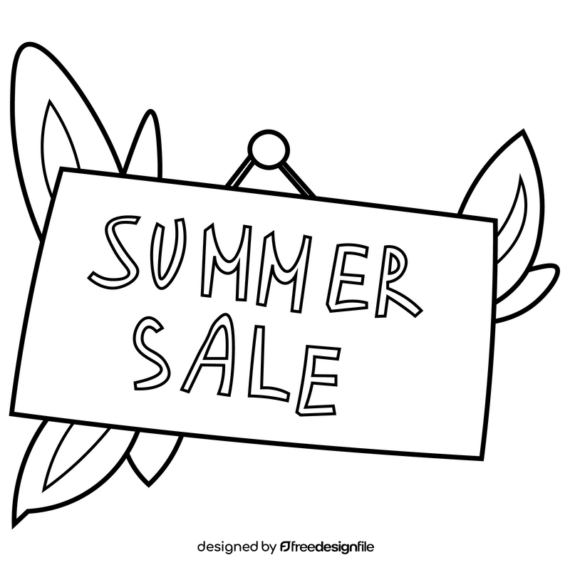 Summer sale illustration black and white clipart