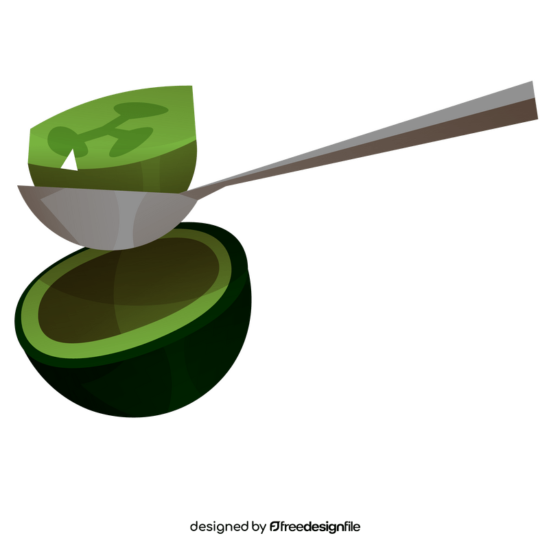 Feijoa on spoon clipart