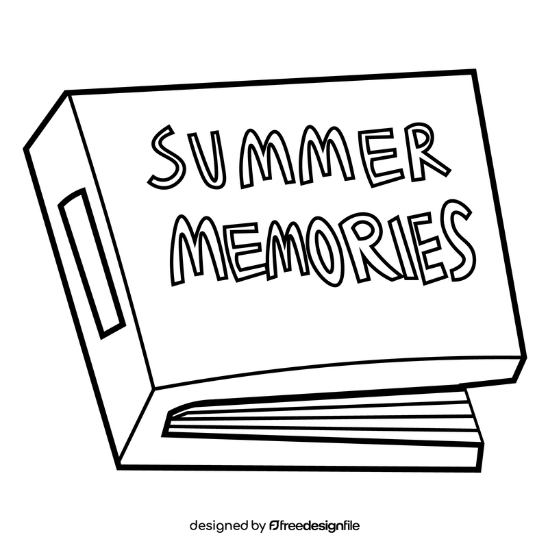 Summer memories album black and white clipart