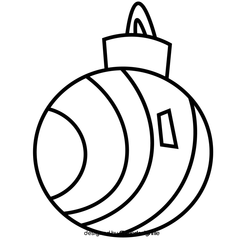 Free christmas ball black and white clipart