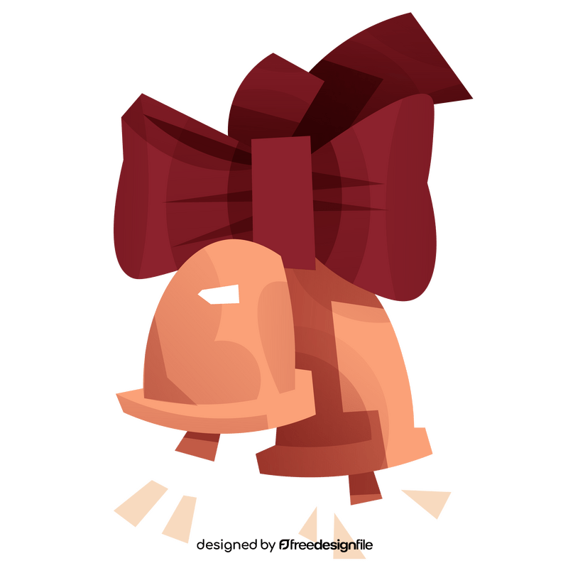 Christmas bells with bow illustration clipart
