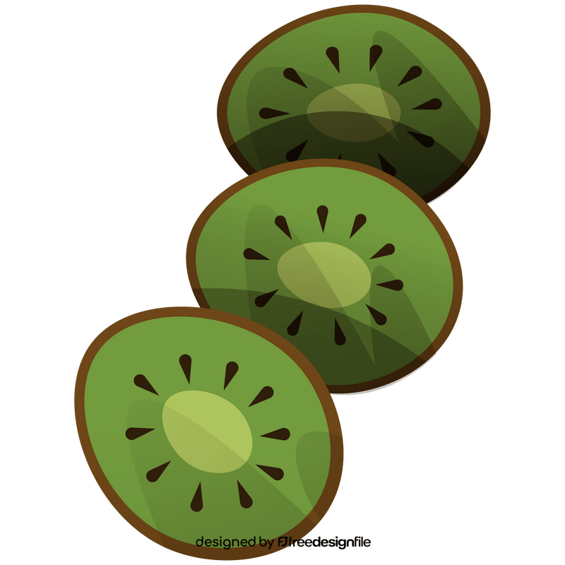 Free kiwi three slices png clipart