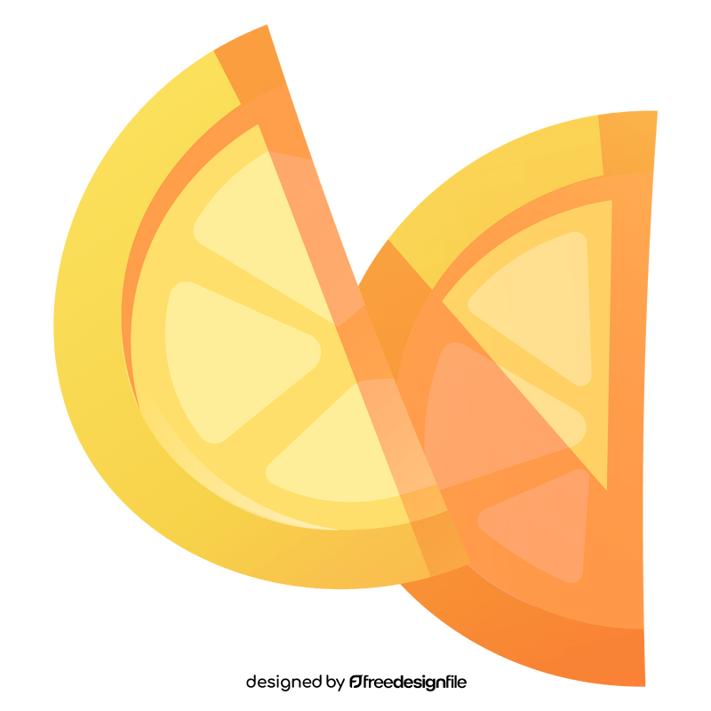 Lemon fruit cut into slices clipart