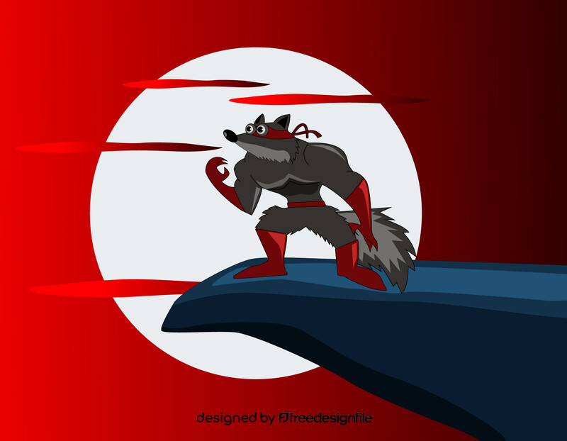 Wolfman cartoon character illustration vector