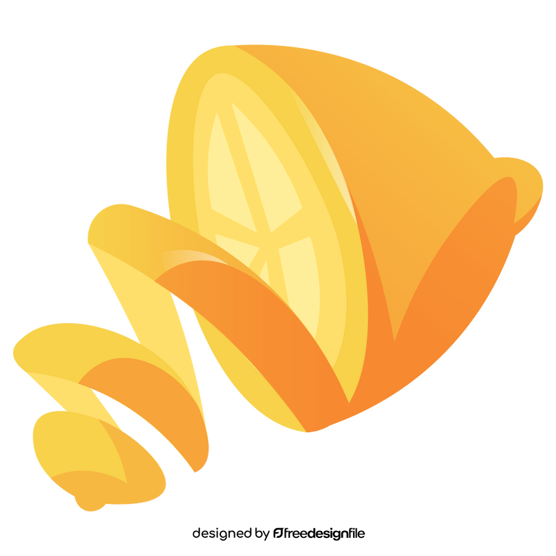 Lemon peeled clipart