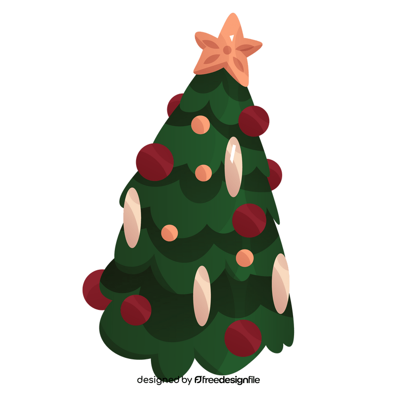 Christmas tree illustration clipart