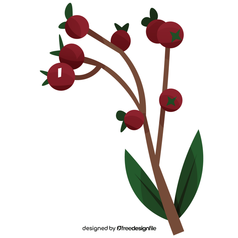 Winter berries cartoon clipart