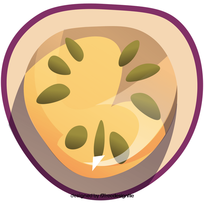 Passionfruit half clipart