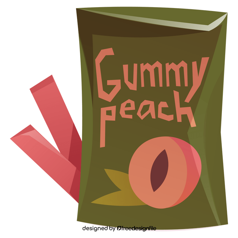 Peach gummy candy clipart