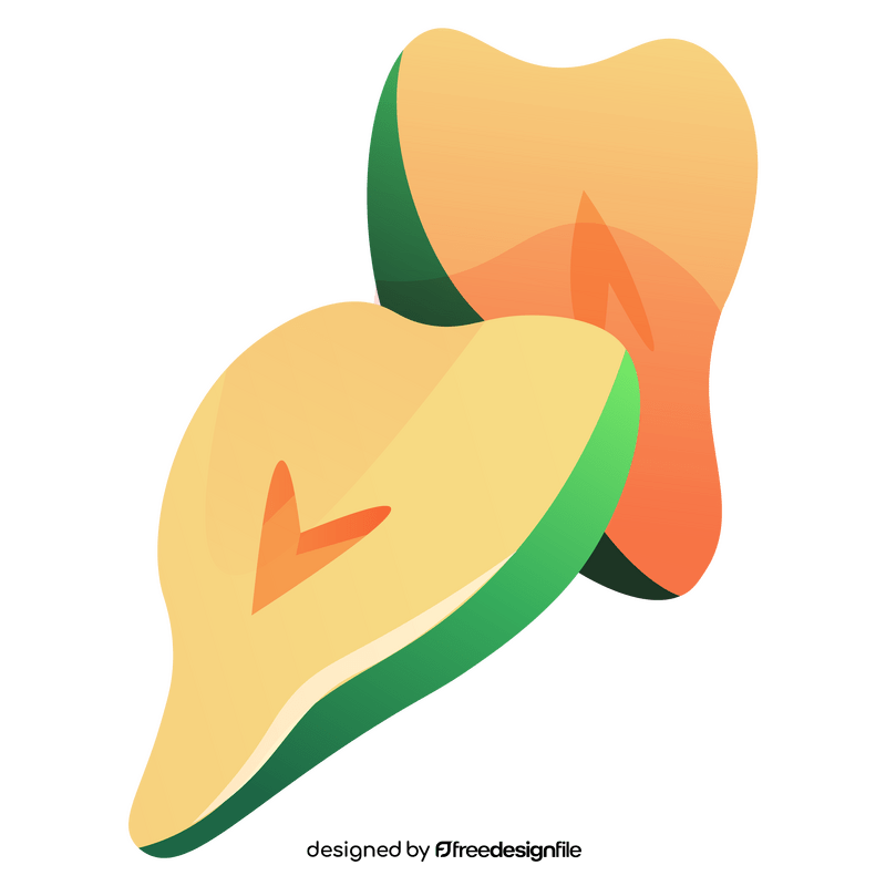 Pear cut in half clipart