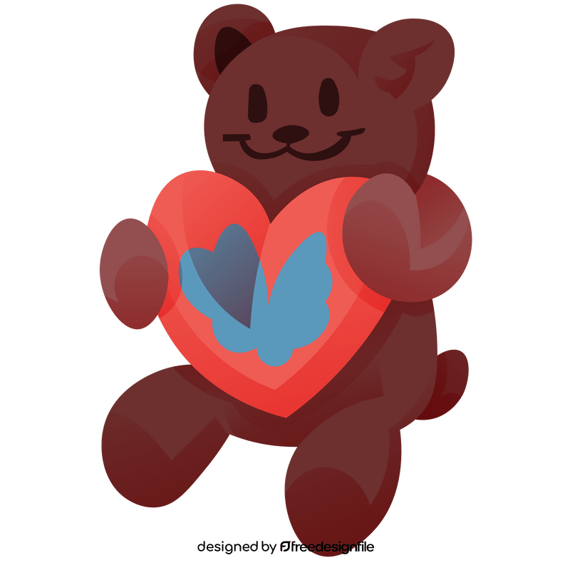 Cute romantic teddy bear clipart