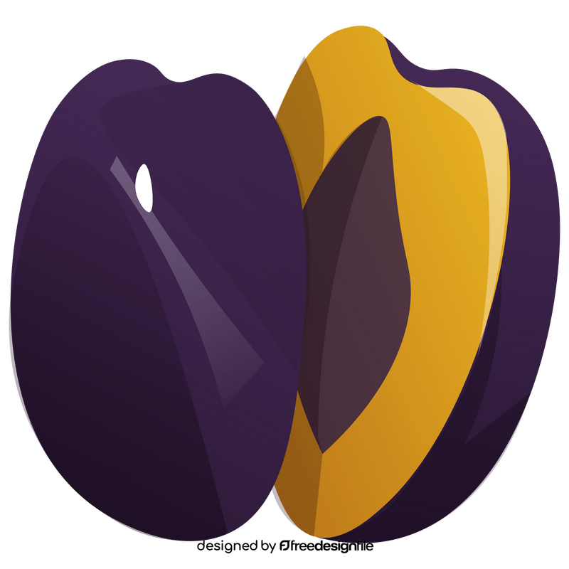 Free plum halves clipart