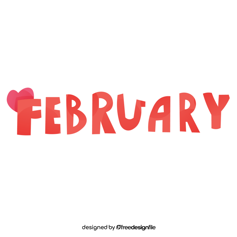 February sign illustration clipart