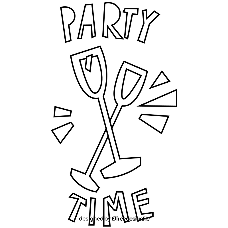 Free party time black and white clipart