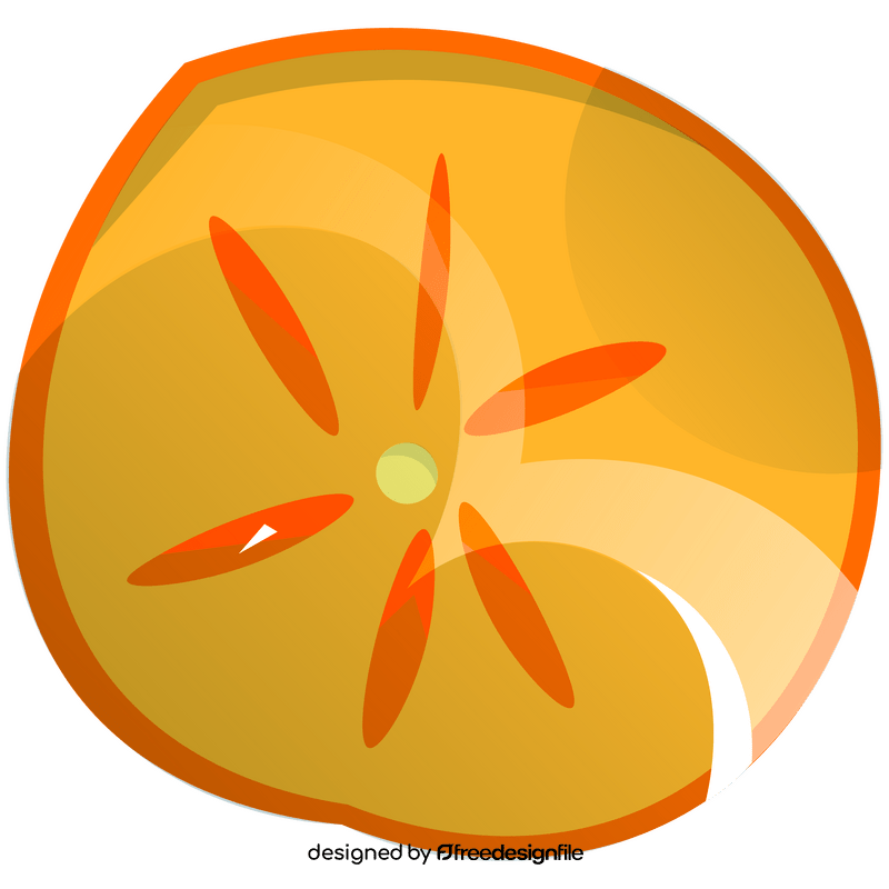 Persimmon cut in half clipart