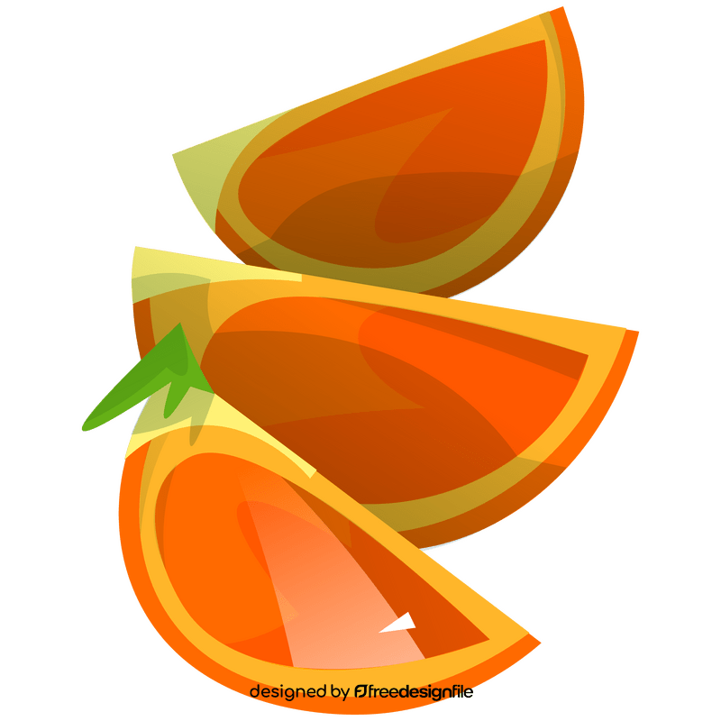 Persimmon slices clipart