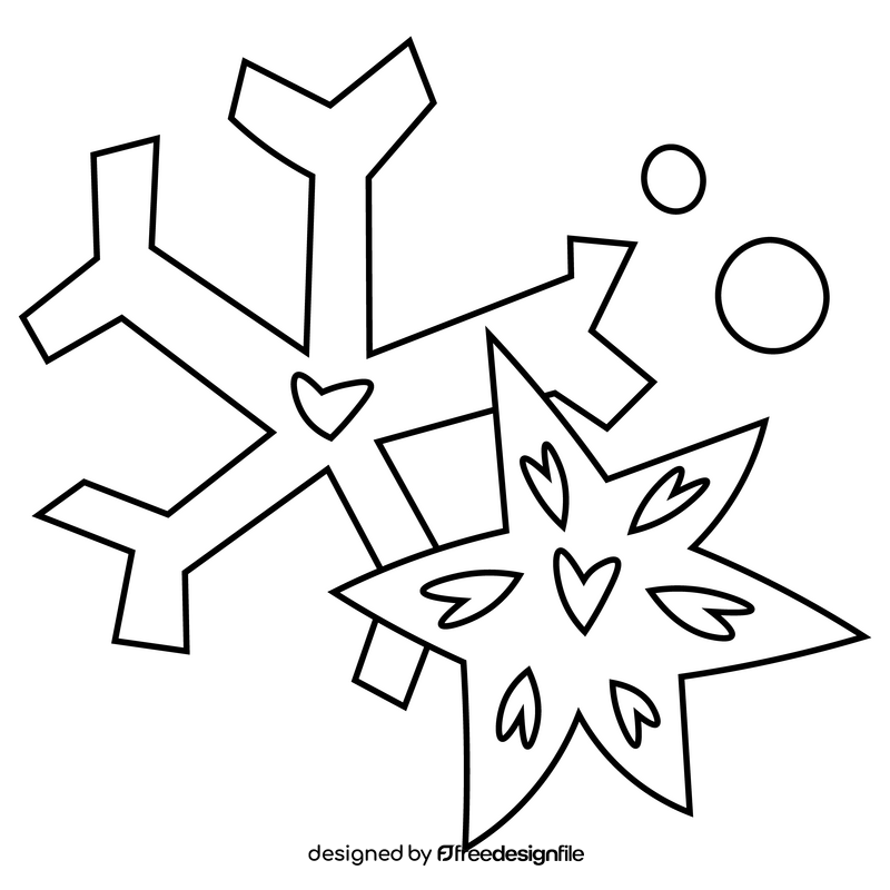 Free snow symbol black and white clipart