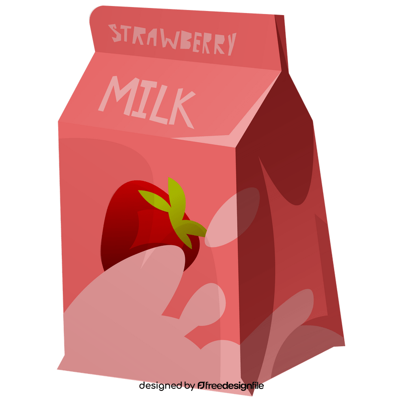 Strawberry milk clipart