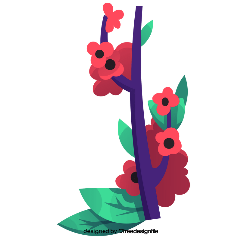 Spring tree branch cartoon clipart