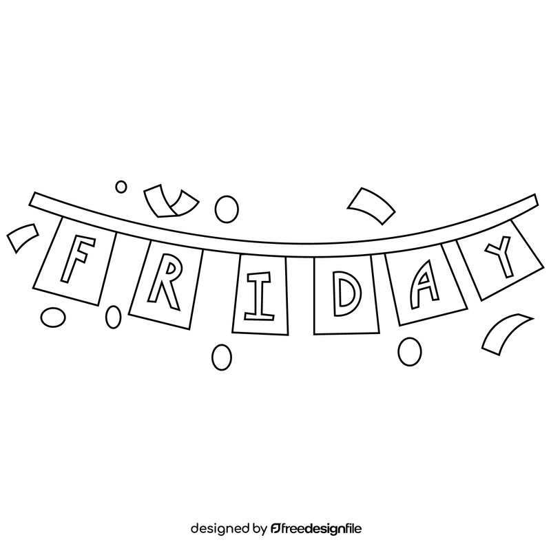 Friday 13th garland flags black and white clipart