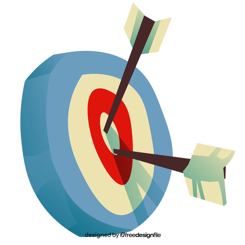 Cartoon target with arrow clipart