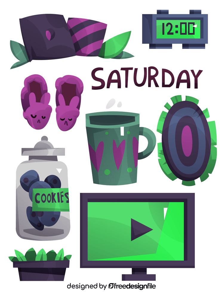 Free saturday set vector