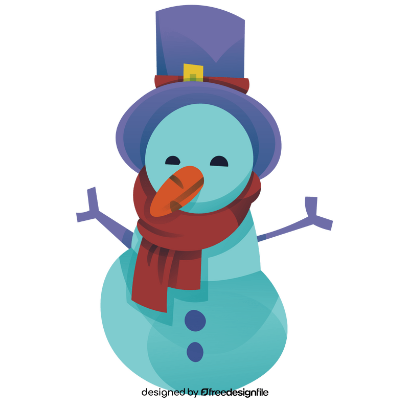 Cute snowman cartoon clipart