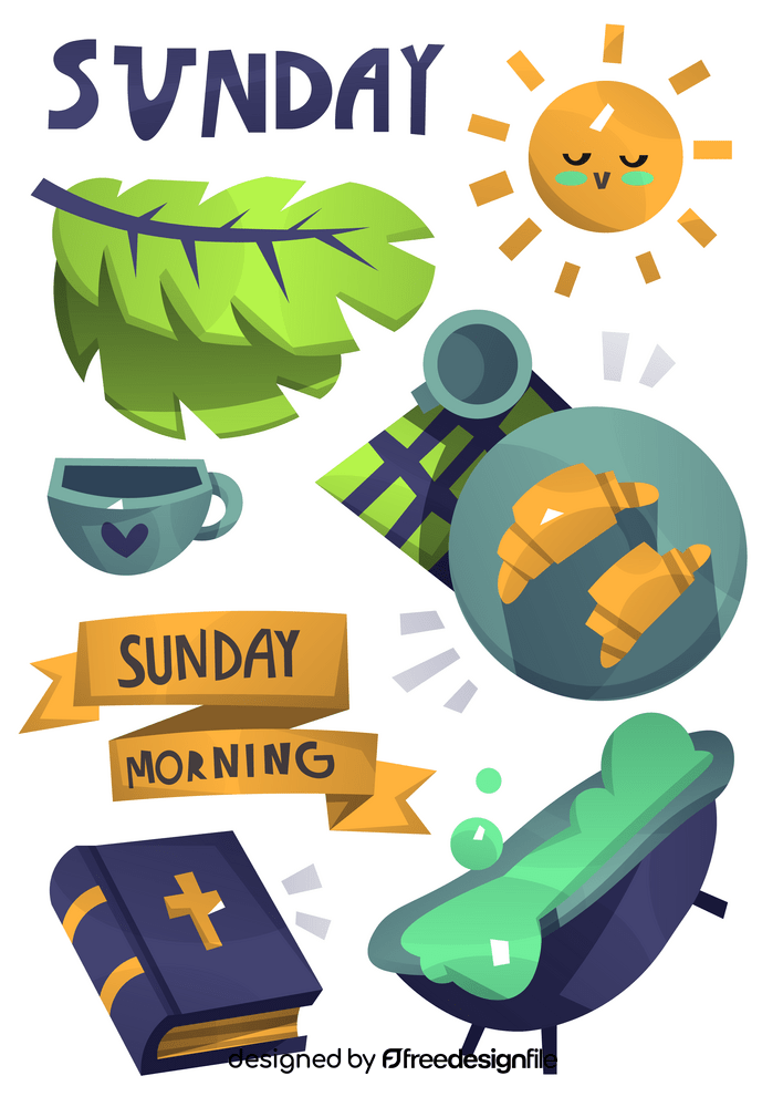 Sunday set vector