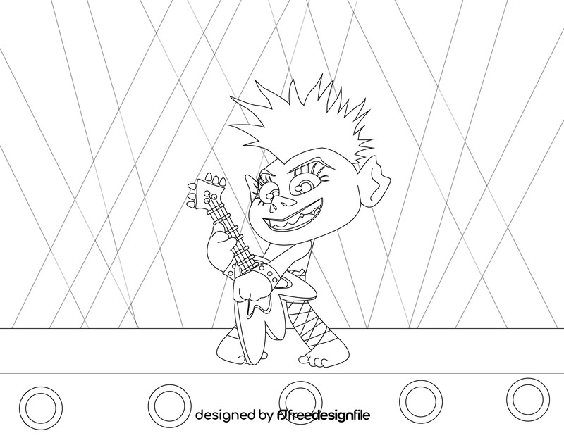 Cute cartoon character black and white vector