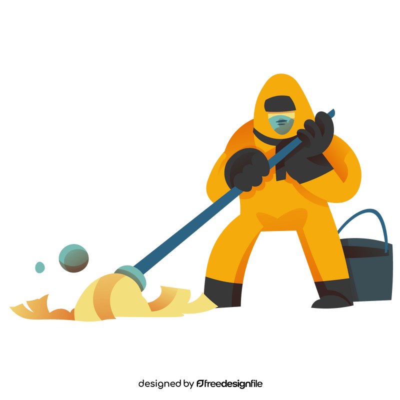 Disinfection worker cartoon clipart