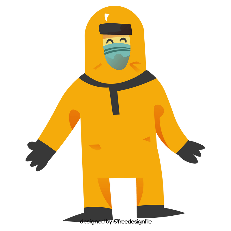 Disinfection worker cartoon clipart