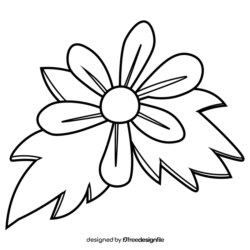 Free flower black and white clipart