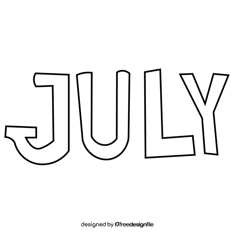 July black and white clipart